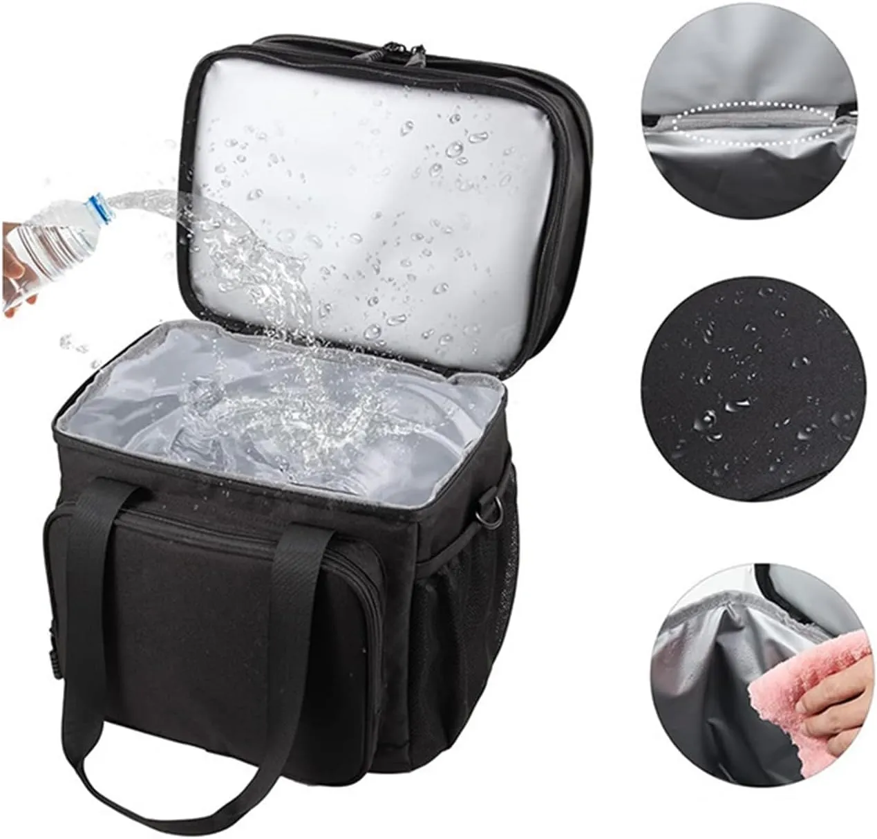 Car Camping Coolers for Alfa Romeo 147/156/159/164/166/MiTo/Spider/Alfetta GT, Leak Proof Cooler, Portable Lightweight Ice Chest Box, Compartments Waterproof Insulated Bag,B-Grey