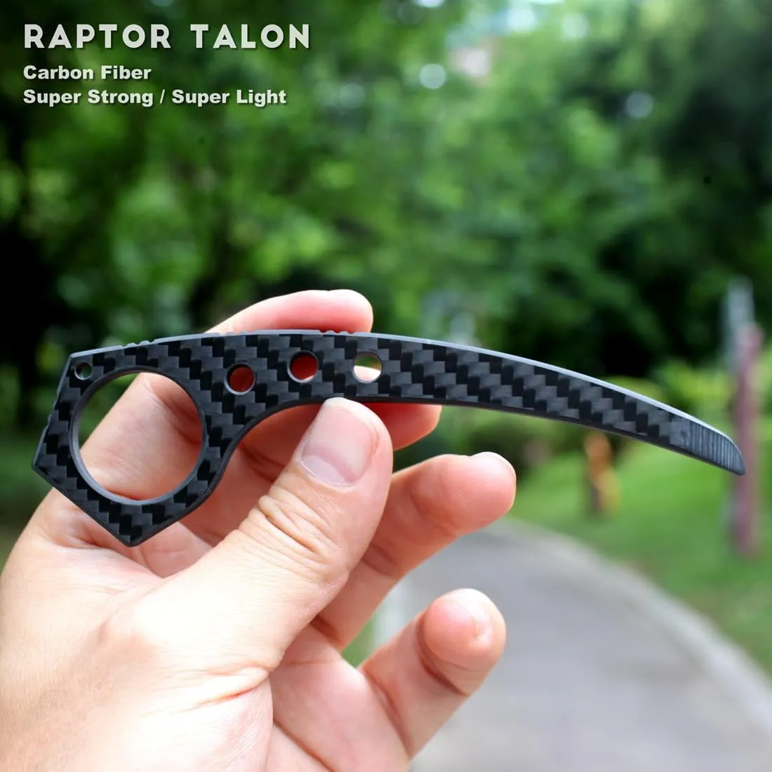 Carbon Fiber Claw Knife, Tactical EDC Tool, Pocket Fixed Blade, Combat Trainer Tool, No Cutting Edge, for Practice Training and Play, Gifts for Adults Teens (Carbon Fiber 3K)