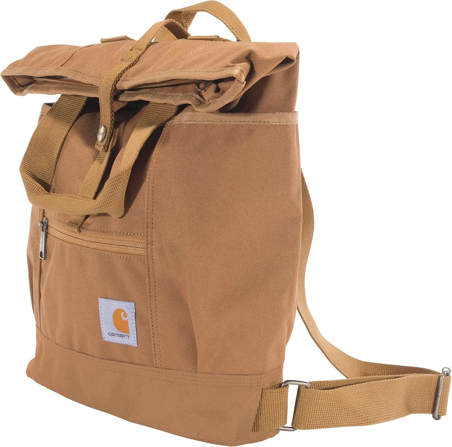 Carhartt Convertible Backpack Tote, Durable Tote Bag with Adjustable Backpack Straps and Laptop Sleeve, Carhartt Brown