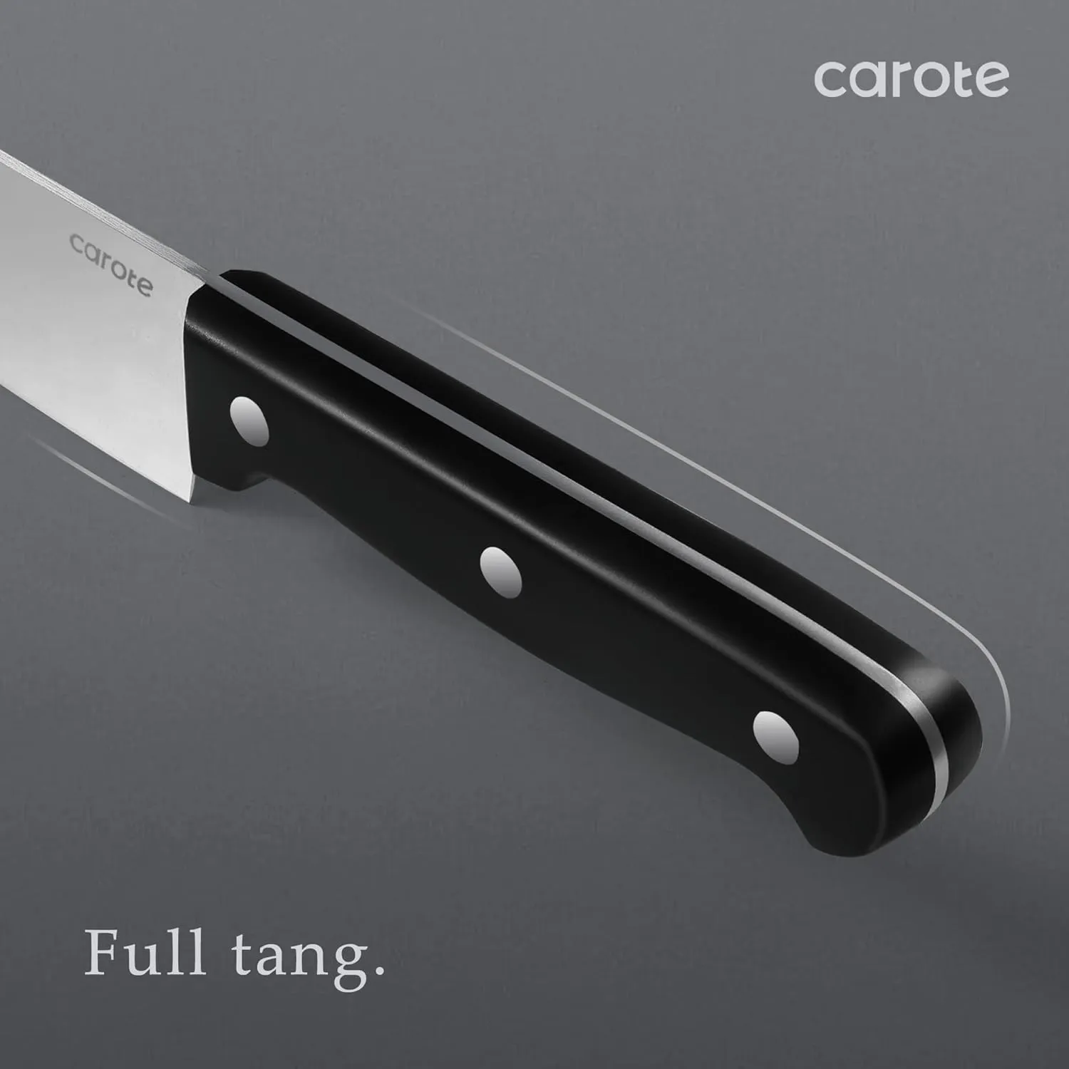 CAROTE 14 Pieces Knife Set with Block, Forged, High Carbon Stainless Steel Sharp Blade Block Knife Set, Dishwasher Safe Cutlery, Black