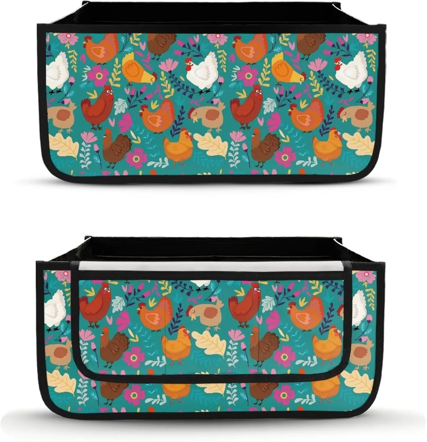 Cartoon Chicken Rooster Rollator Walker Accessories Storage Bag for Four Wheel Rollator Foldable Walker Storage Bag Pouch Storage to Walkers for Senoirs