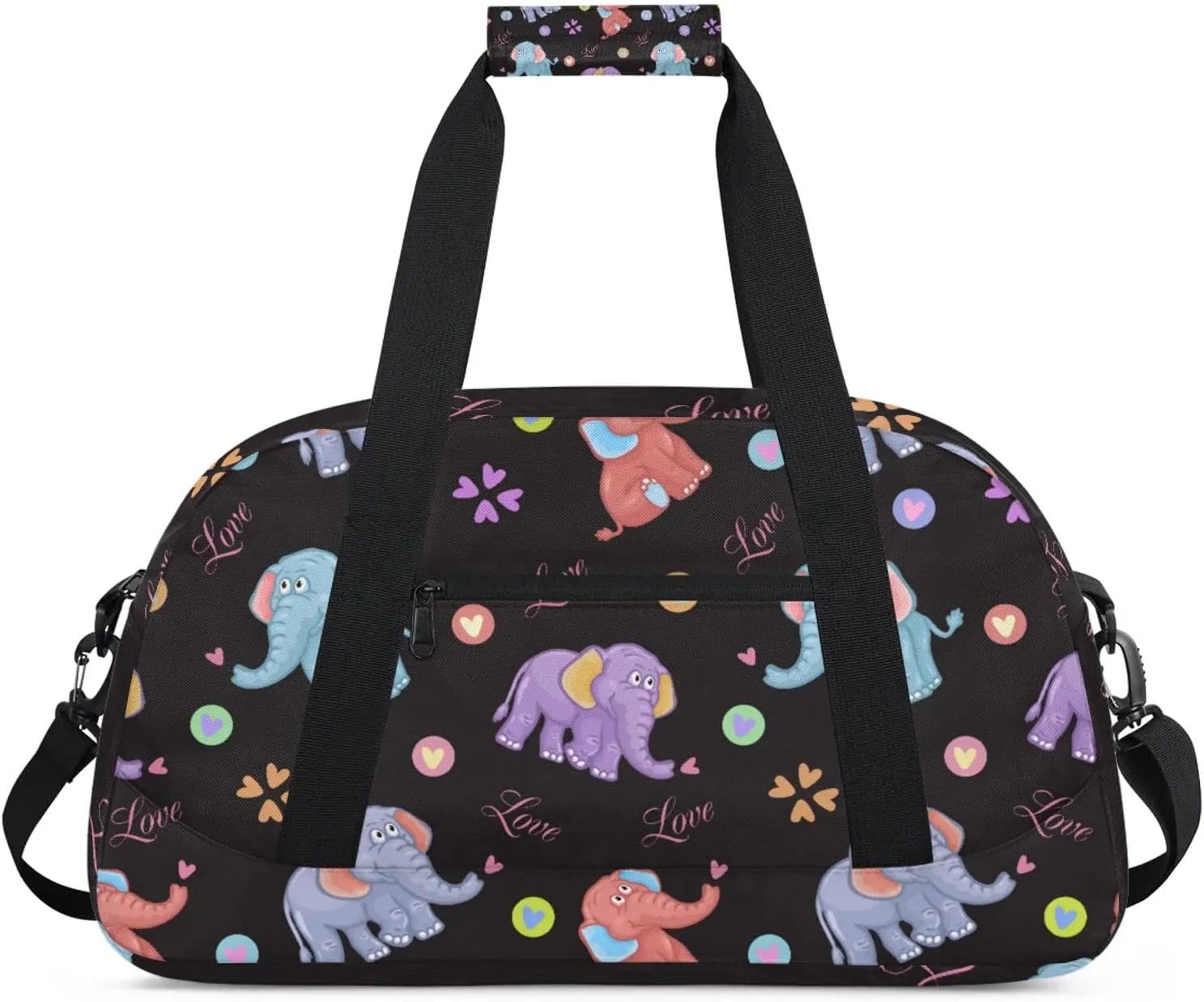 Cartoon Elephant 18 inch Small Gym Bag for Women and Men, Lightweight Carry On Weekender Bag Mini Duffel Bag for Travel Sports Workout