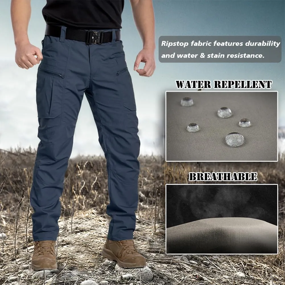 CARWORNIC Men's Lightweight Tactical Pants Ripstop Military Cargo Pants Water Resistant Outdoor Hiking Work Pants