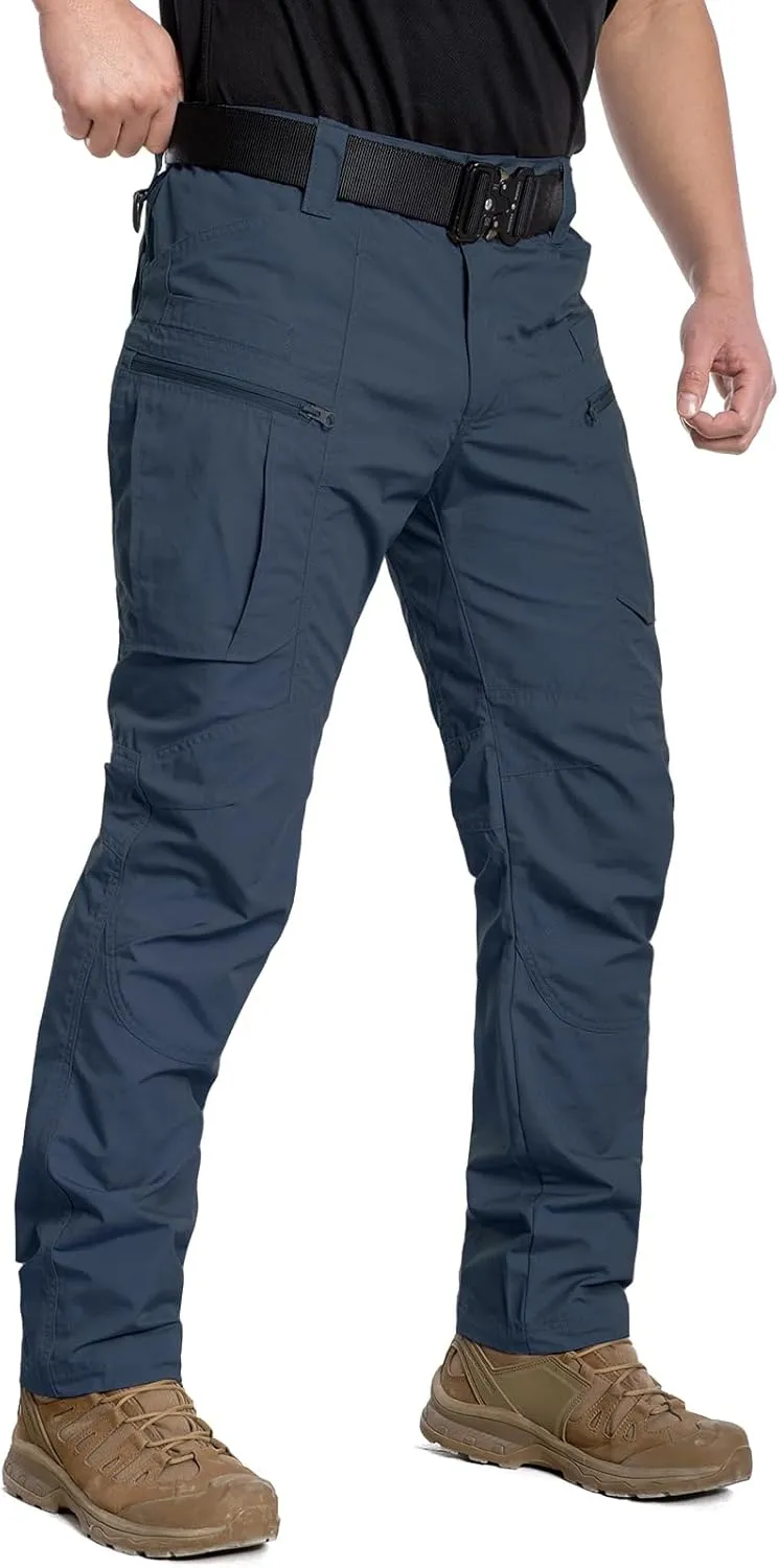 CARWORNIC Men's Lightweight Tactical Pants Ripstop Military Cargo Pants Water Resistant Outdoor Hiking Work Pants