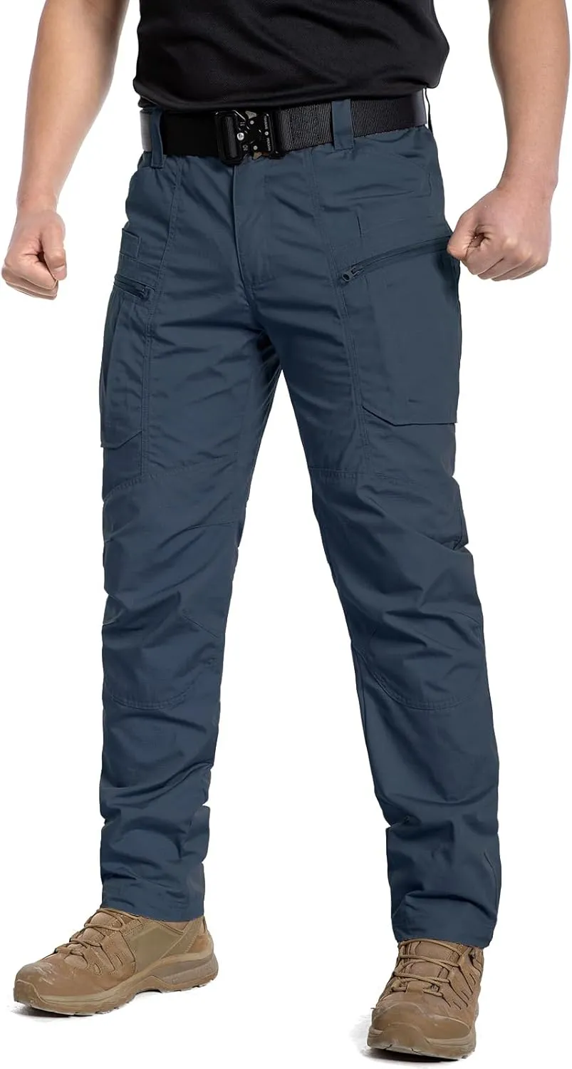 CARWORNIC Men's Lightweight Tactical Pants Ripstop Military Cargo Pants Water Resistant Outdoor Hiking Work Pants