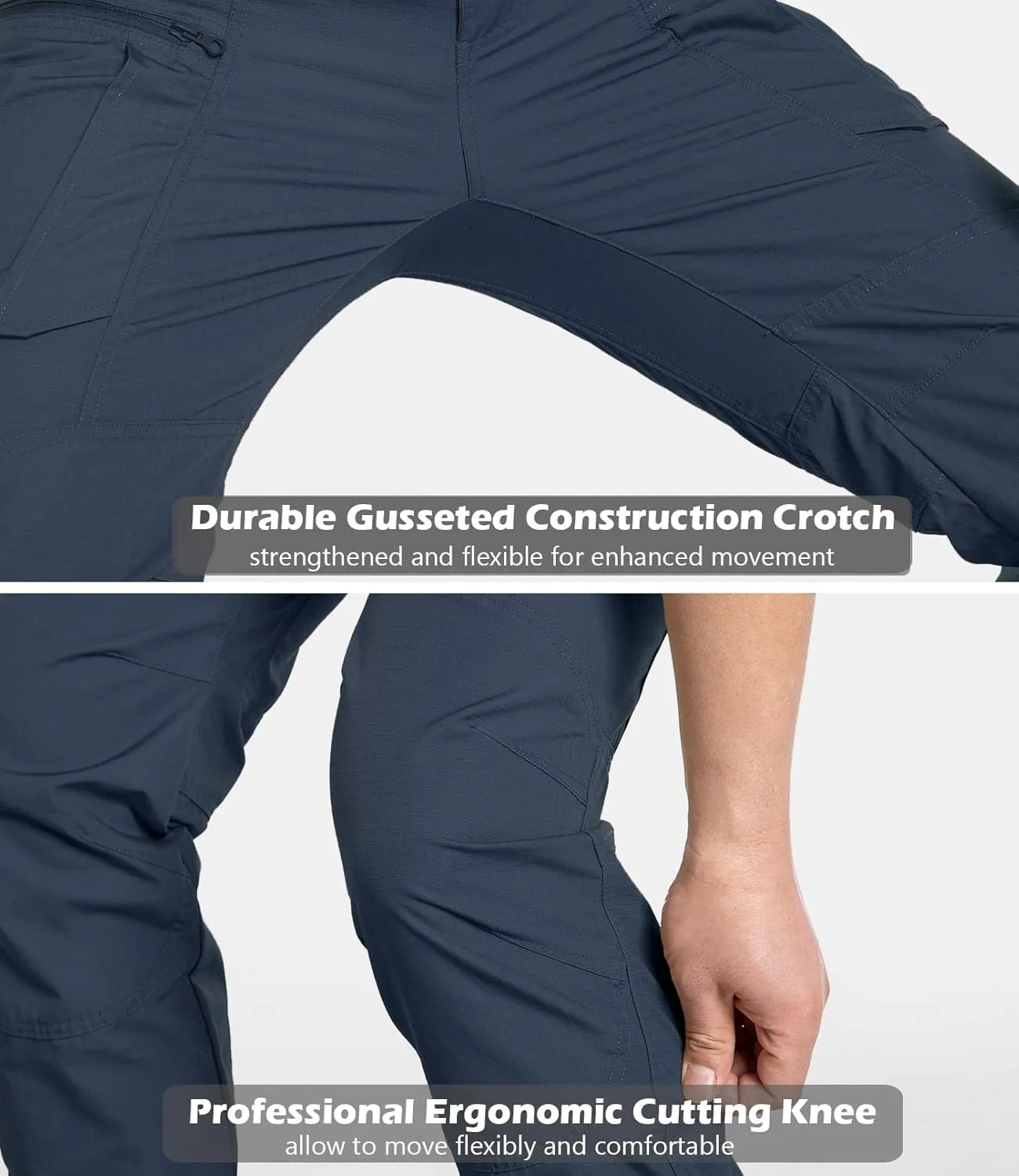 CARWORNIC Men's Lightweight Tactical Pants Ripstop Military Cargo Pants Water Resistant Outdoor Hiking Work Pants
