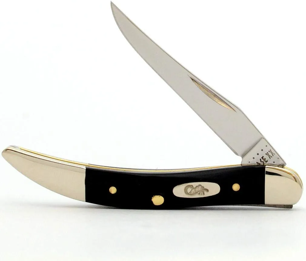 Case WR Pocket Knife Jigged Black Synthetic Small Texas Toothpick 3 inches Closed (610096 SS)