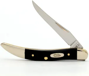 Case WR Pocket Knife Jigged Black Synthetic Small Texas Toothpick 3 inches Closed (610096 SS)