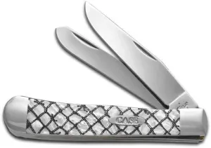 CASE XX White Pearl Corelon Fishing Net Trapper 1/500 Stainless Pocket Knife Knives