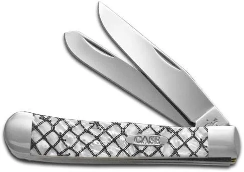 CASE XX White Pearl Corelon Fishing Net Trapper 1/500 Stainless Pocket Knife Knives