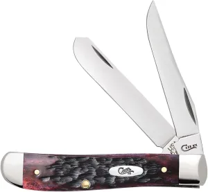 Case XX WR Pocket Knife Mini Trapper Crimson Bone Item #27381 - (6207 SS) - Length Closed: 3 1/2 Inches