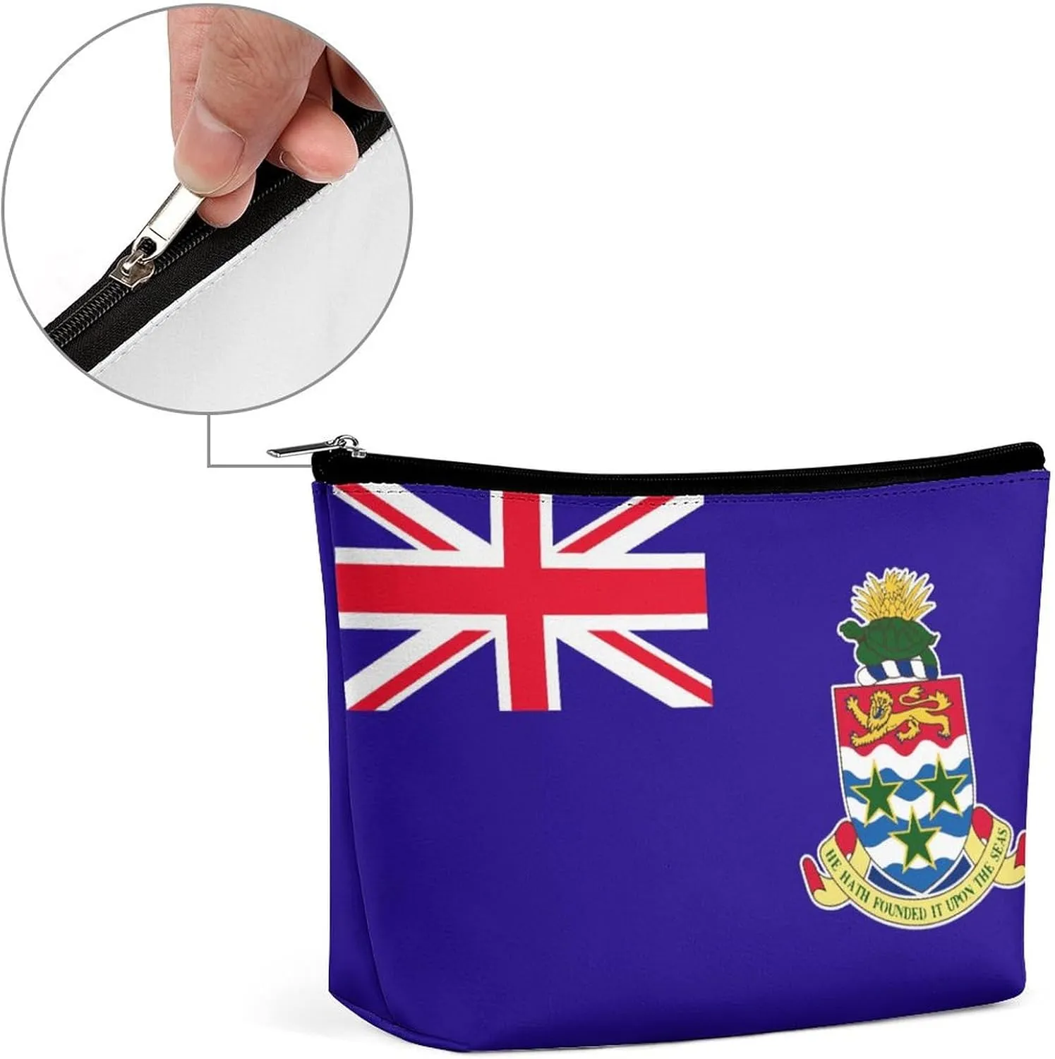 Cayman Lslands Flag Travel Cosmetic Bag Lightweight Makeup Organizer for Women