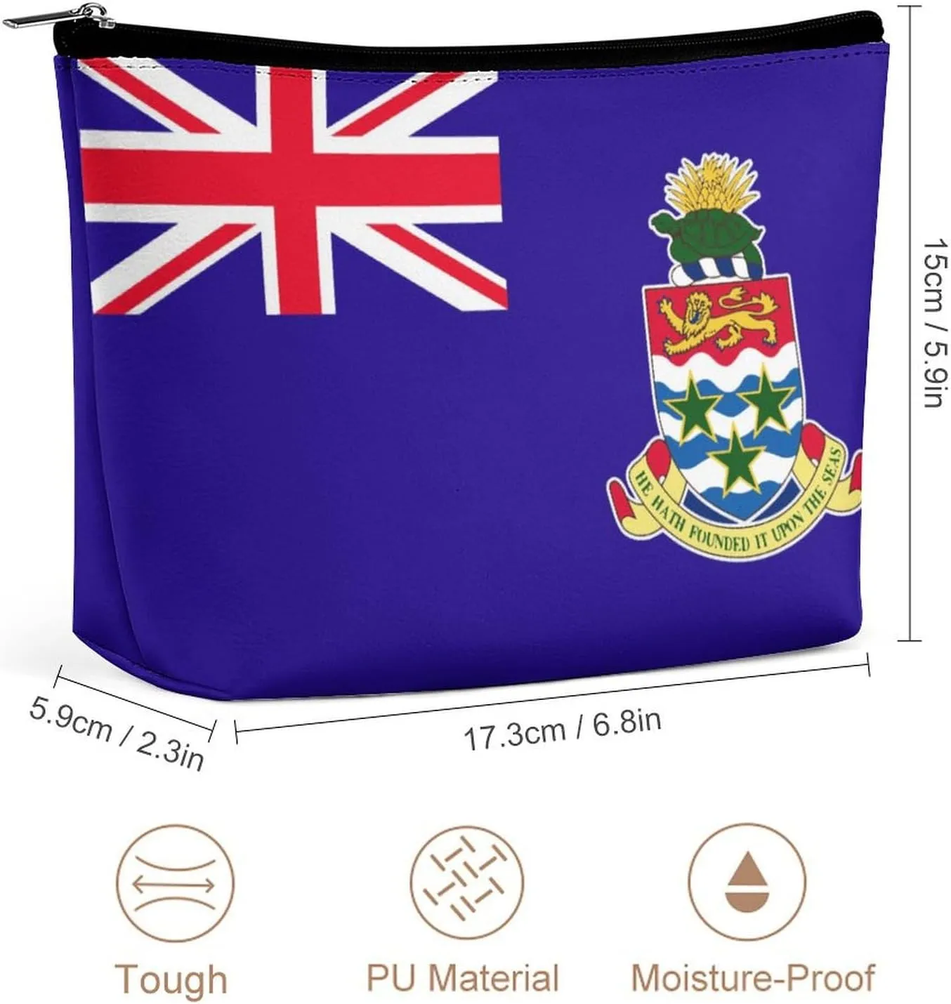 Cayman Lslands Flag Travel Cosmetic Bag Lightweight Makeup Organizer for Women