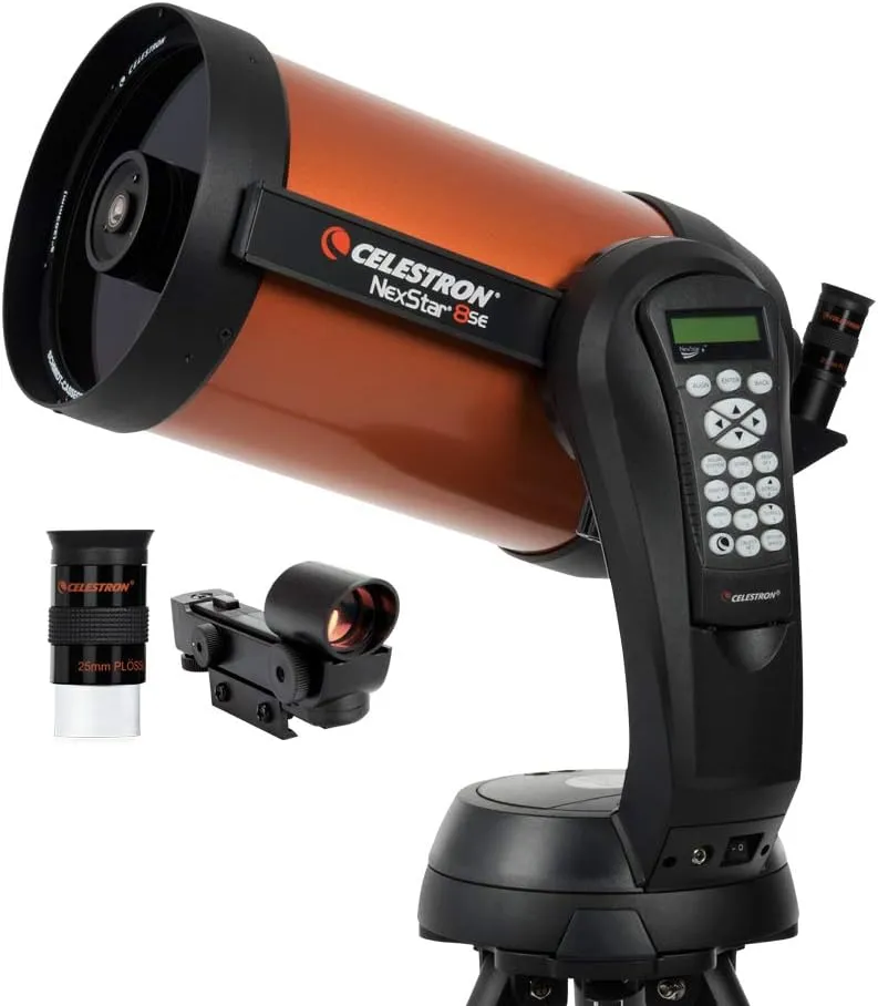 Celestron - NexStar 8SE Telescope - Computerized Telescope & SkyPortal WiFi Module - Control Your Celestron Computerized Telescope via Smartphone & SkySync Telescope GPS Accessory, Black (93969)
