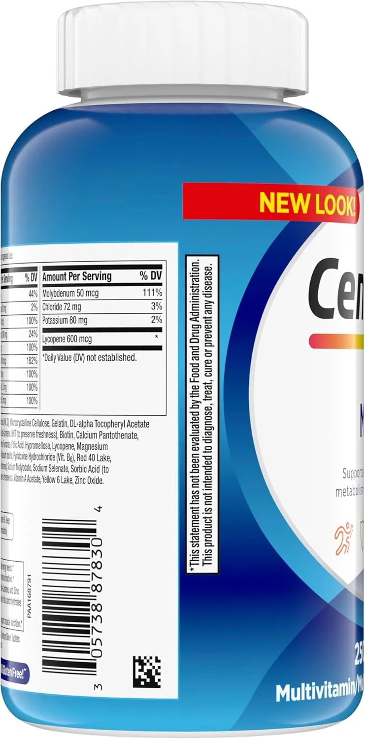 Centrum Multivitamin for Men, Multivitamin/Multimineral Supplement with Vitamin D3, B Vitamins and Antioxidants, Gluten Free, Non-GMO Ingredients - 250 Count