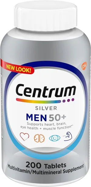 Centrum Silver Multivitamin for Men 50 Plus Multimineral Supplement - 200 Ct