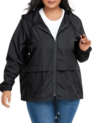 Century Star Plus Size Rain Jackets for Women Waterproof Windbreaker Jacket Women's Raincoats with Hood Lightweight Packable