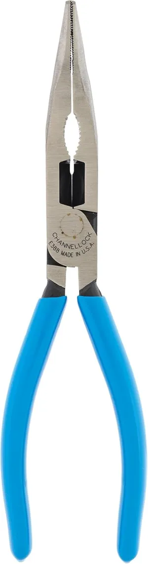 CHANNELLOCK E388 E Series 7.5" Bent Long Nose Plier , Blue