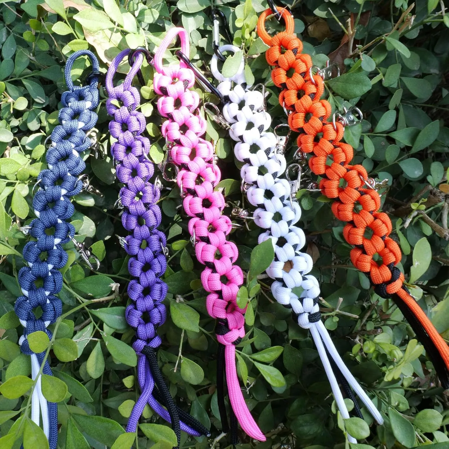 Cheer Bow Holder - Cheerleader Backpack Bow Organizer - Durable Paracord Hair Bow Hanger Cheer Bag Accessories - Cheerleading Gift for Cheer Teams - Orange/Black 5 Pack