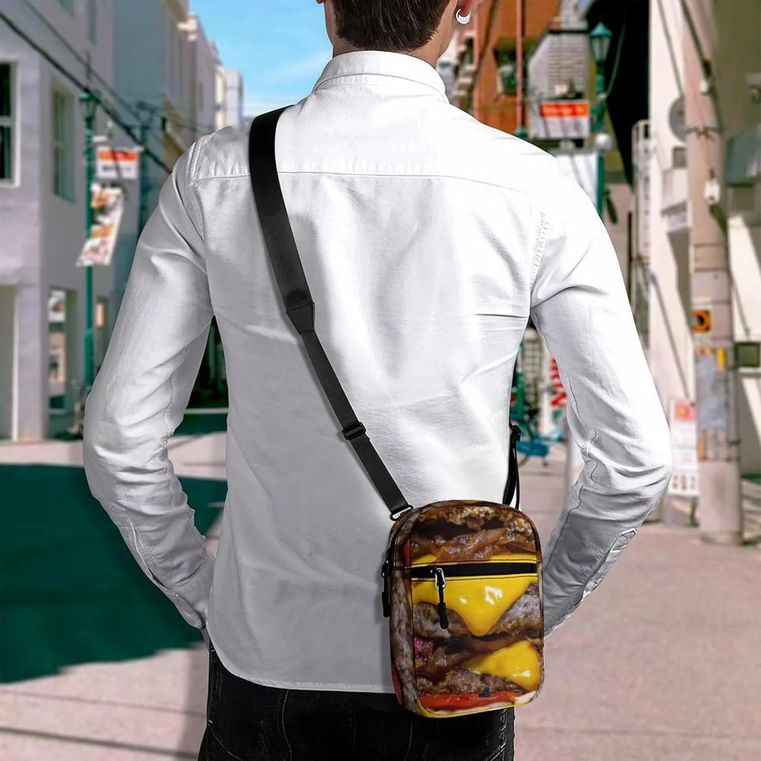 Cheeseburger Crossbody Bag Small Shoulder Bag Waterproof, Lightweight And Convenient