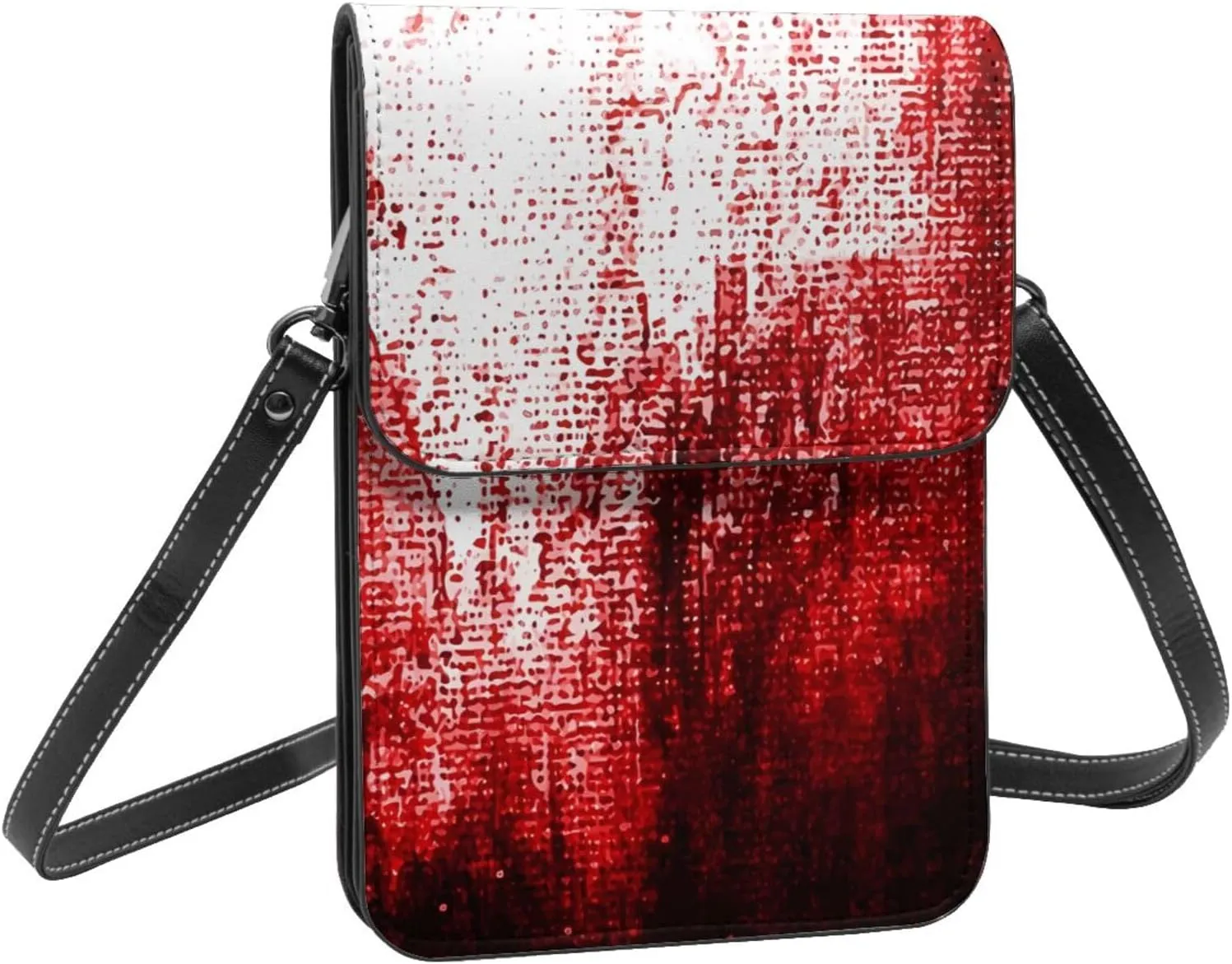 Christmas Corgi Reindeer Leather Crossbody Phone Purse for Women Cute Wallet Bags Lightweight Mini Sling Bag