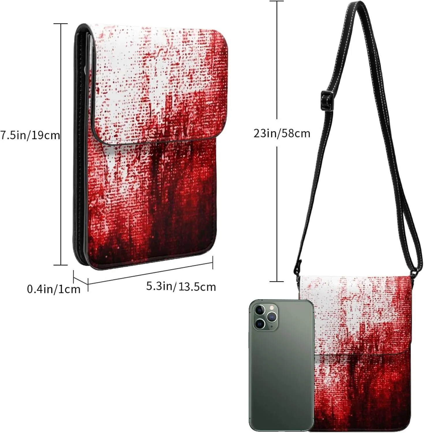 Christmas Corgi Reindeer Leather Crossbody Phone Purse for Women Cute Wallet Bags Lightweight Mini Sling Bag
