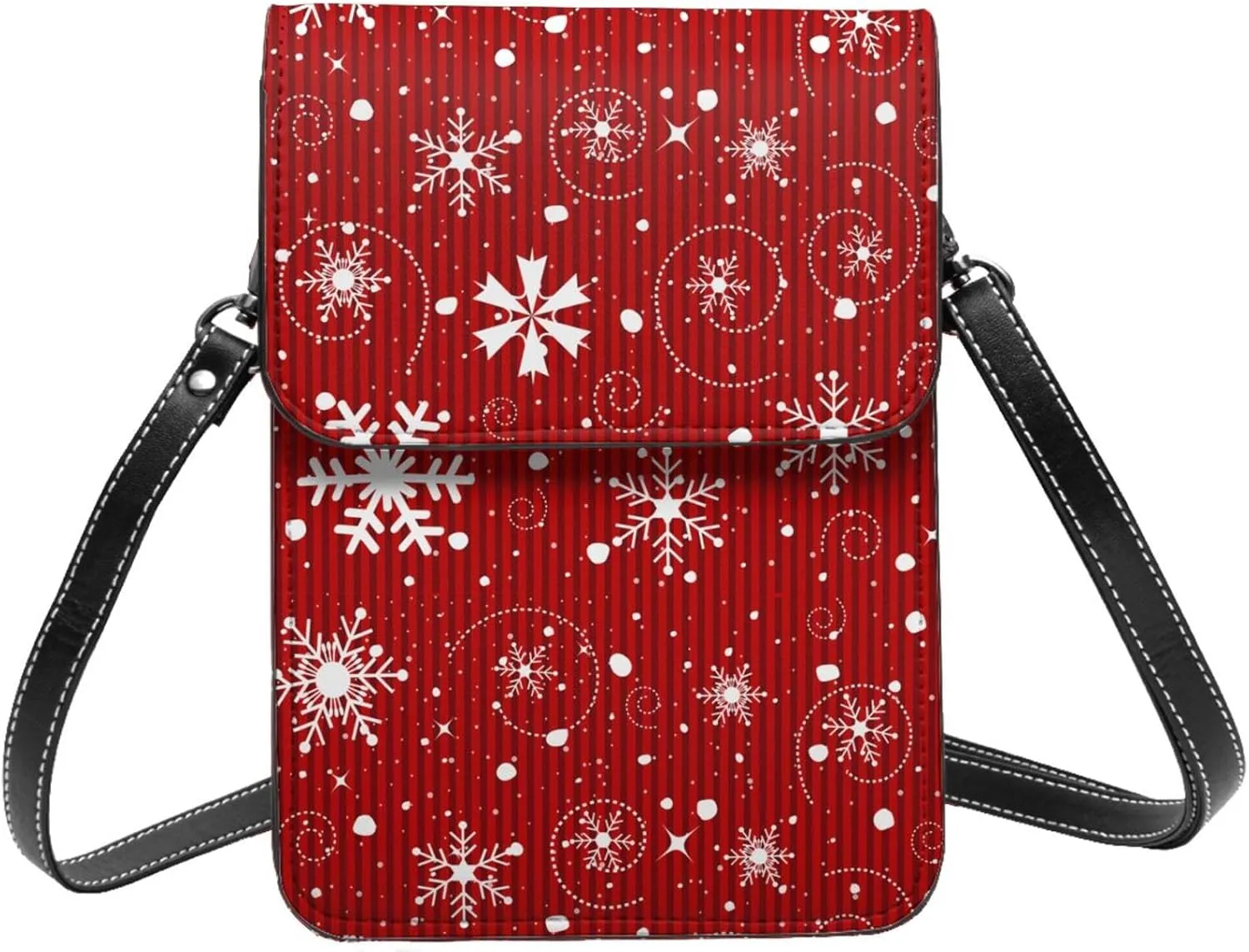 Christmas Corgi Reindeer Leather Crossbody Phone Purse for Women Cute Wallet Bags Lightweight Mini Sling Bag