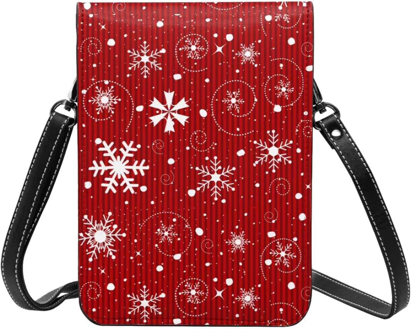 Christmas Corgi Reindeer Leather Crossbody Phone Purse for Women Cute Wallet Bags Lightweight Mini Sling Bag