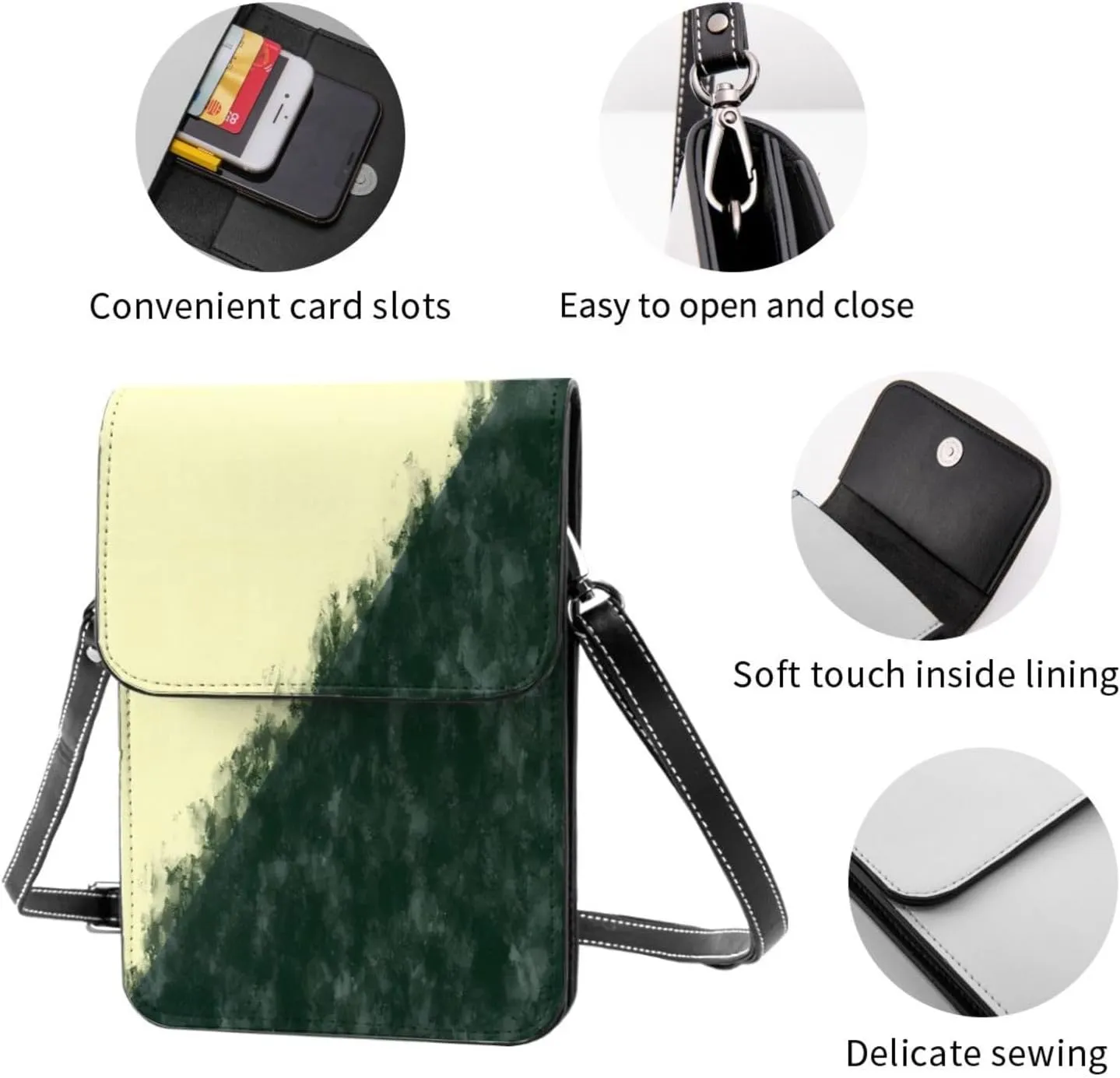Christmas Corgi Reindeer Leather Crossbody Phone Purse for Women Cute Wallet Bags Lightweight Mini Sling Bag