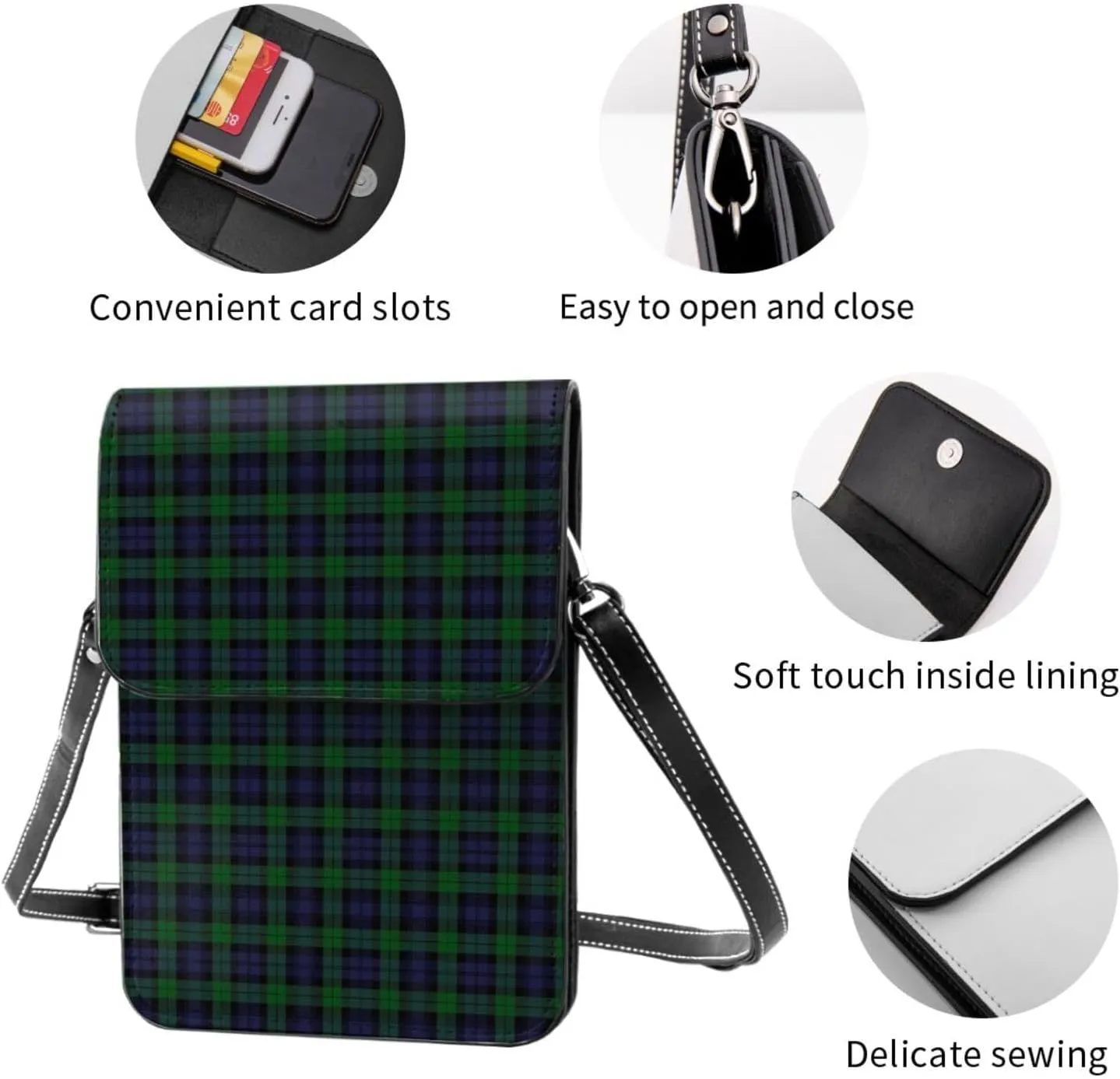 Christmas Corgi Reindeer Leather Crossbody Phone Purse for Women Cute Wallet Bags Lightweight Mini Sling Bag