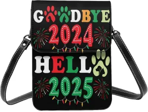 Christmas Corgi Reindeer Leather Crossbody Phone Purse for Women Cute Wallet Bags Lightweight Mini Sling Bag