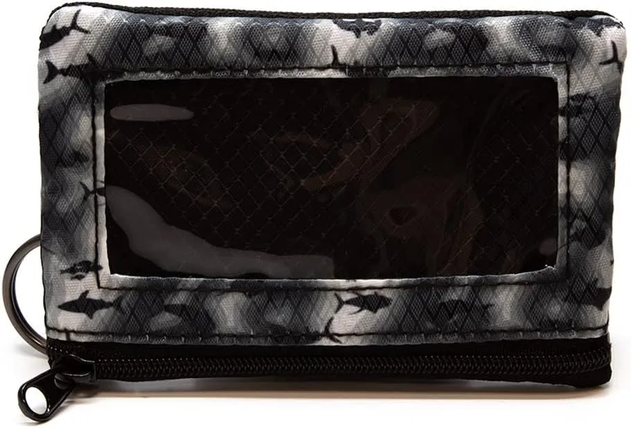 Chums Surfshorts Wallet - Lightweight Zippered Minimalist Wallet with Clear ID Window - Water Resistant with Key Ring