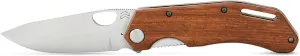 CIMO Brown Horse Stainless Steel Pocket Knife Wooden Handle with Clip