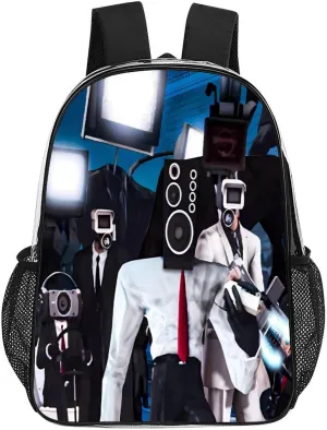 Clear Backpack Heavy Duty PVC Transparent Funny Toi-let Backpack 17"" Large Capacity See Through Bag for College, 43x32x13cm, Style-4