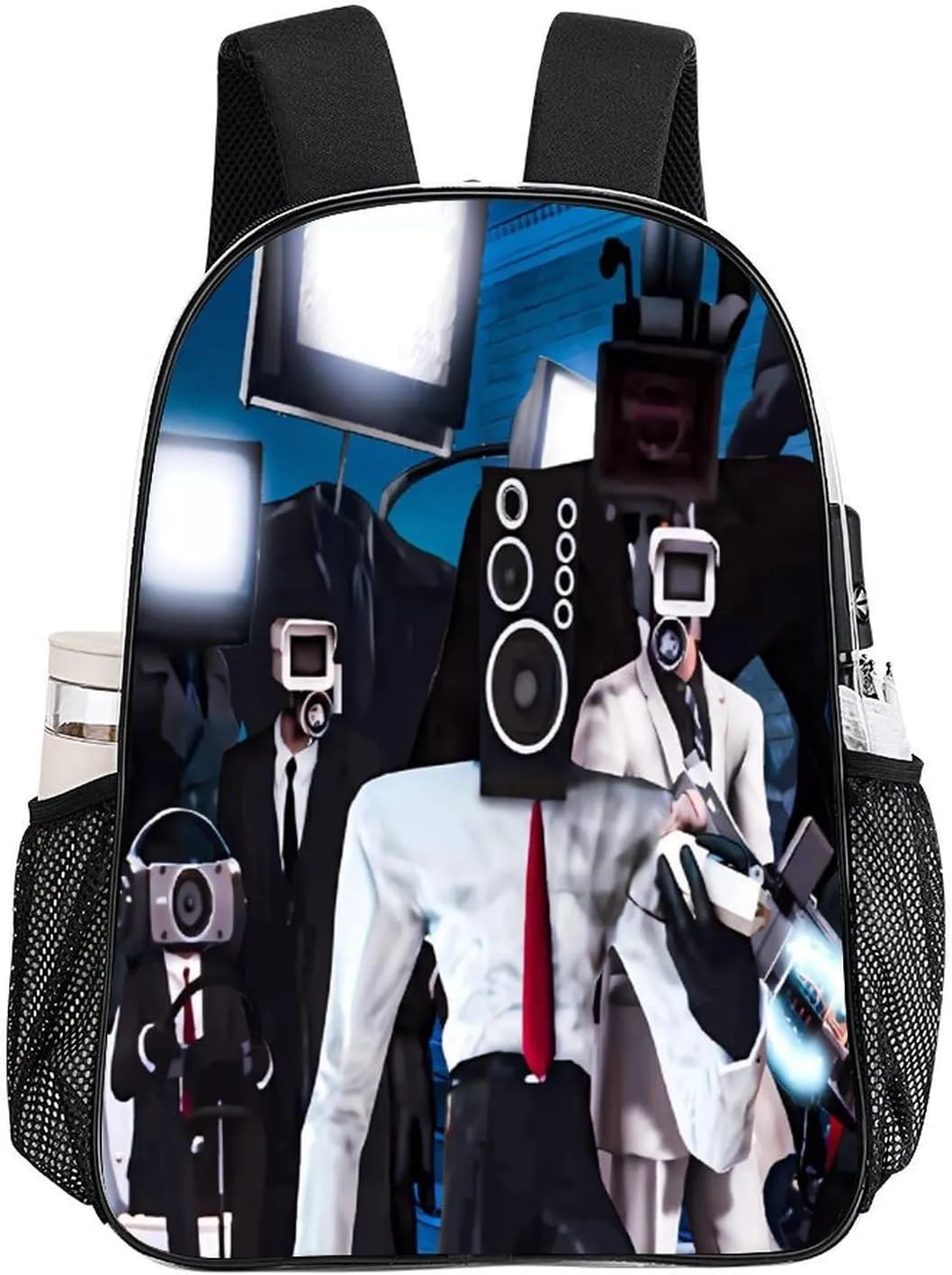 Clear Backpack Heavy Duty PVC Transparent Funny Toi-let Backpack 17"" Large Capacity See Through Bag for College, 43x32x13cm, Style-4