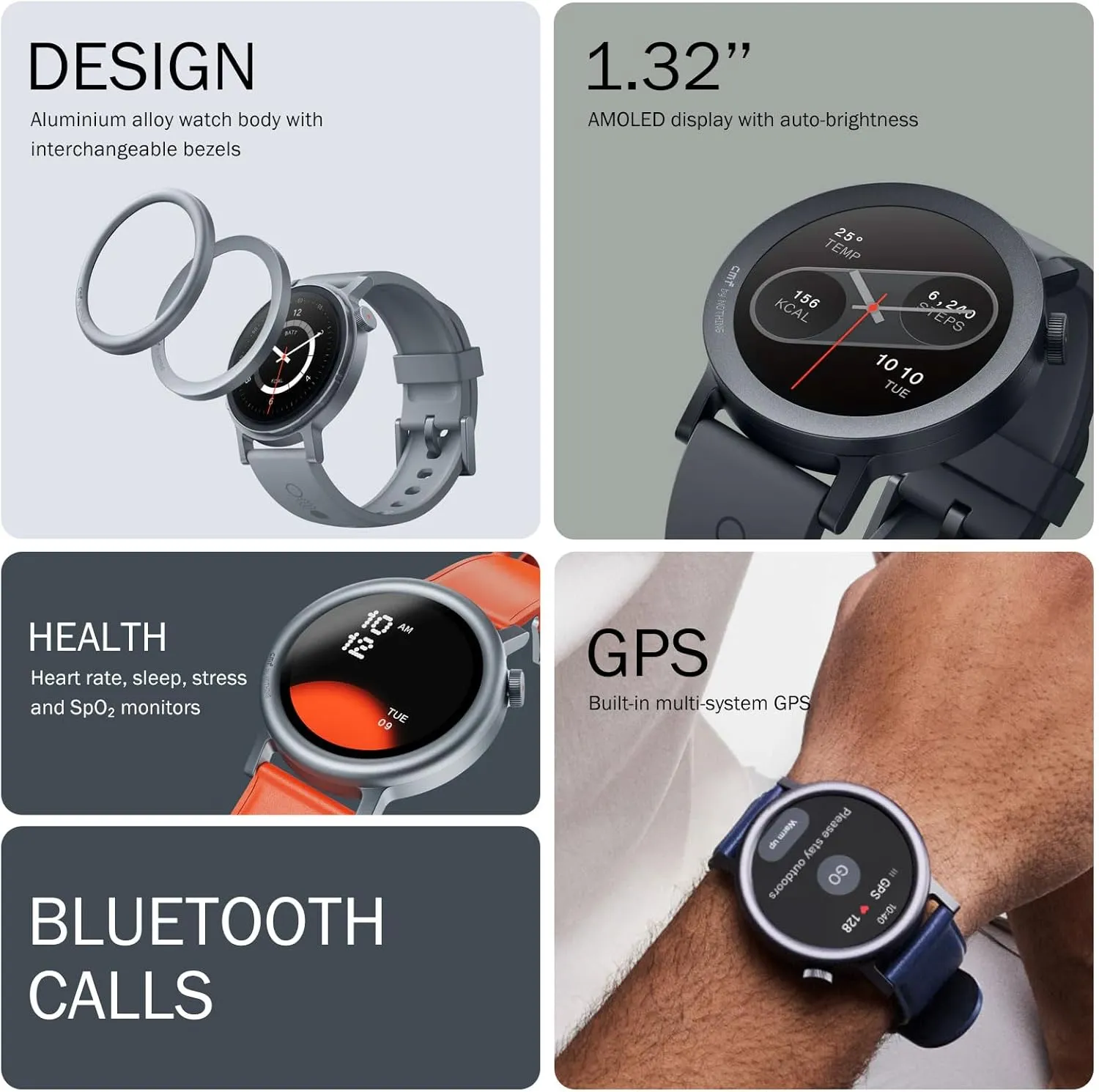 CMF Watch Pro 2 Smartwatch for Men Women, Fitness Tracker with Heart Rate, SPO₂ Monitoring,120 Sports Model, Bluetooth Calls with AI Noise Reduction, IP68 Waterproof with GPS for Android iOS Orange