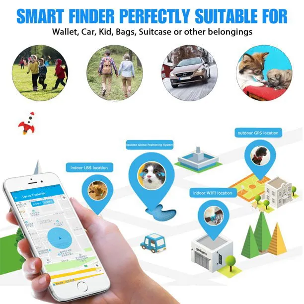 CNKOO 4Pcs Anti-lost Bluetooth Smart Tracker,Pet Child Wallet Key Mini Locator GPS Finder Alarm,Dog Cat Kids Car Wallet Accessories