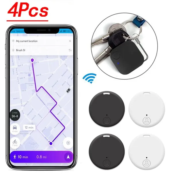 CNKOO 4Pcs Anti-lost Bluetooth Smart Tracker,Pet Child Wallet Key Mini Locator GPS Finder Alarm,Dog Cat Kids Car Wallet Accessories