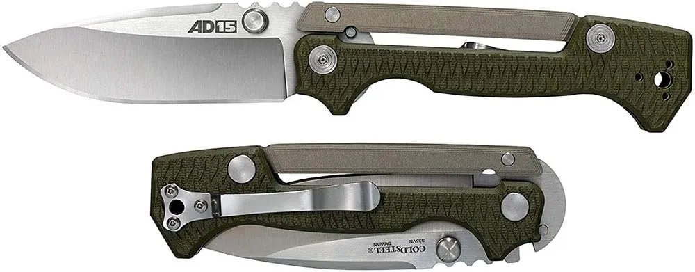 Cold Steel AD-15 3.5" S35VN Steel Ultra-Sharp Blade 5" G-10 Handle Tactical Folding Knife with Scorpion Lock and Pocket/Belt Clip