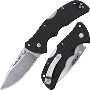 Cold Steel Mini Recon 1 3" AUS10A Razor-Sharp Blade 4" GFN Handle Tactical Folding Knife w/Tri-Ad Lock, Ambidextrous Pocket/Belt Clip