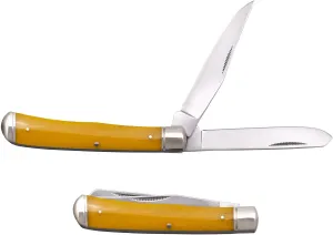 Cold Steel Trapper Versatile Practical Durable Reliable Compact Pocket Folding Knife - 2 Blades; Bone Handle; Slip Joint Lock