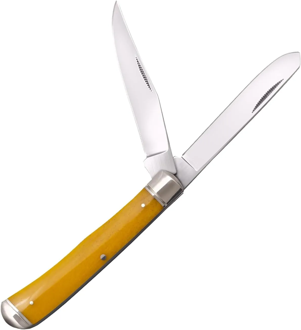 Cold Steel Trapper Versatile Practical Durable Reliable Compact Pocket Folding Knife - 2 Blades; Bone Handle; Slip Joint Lock