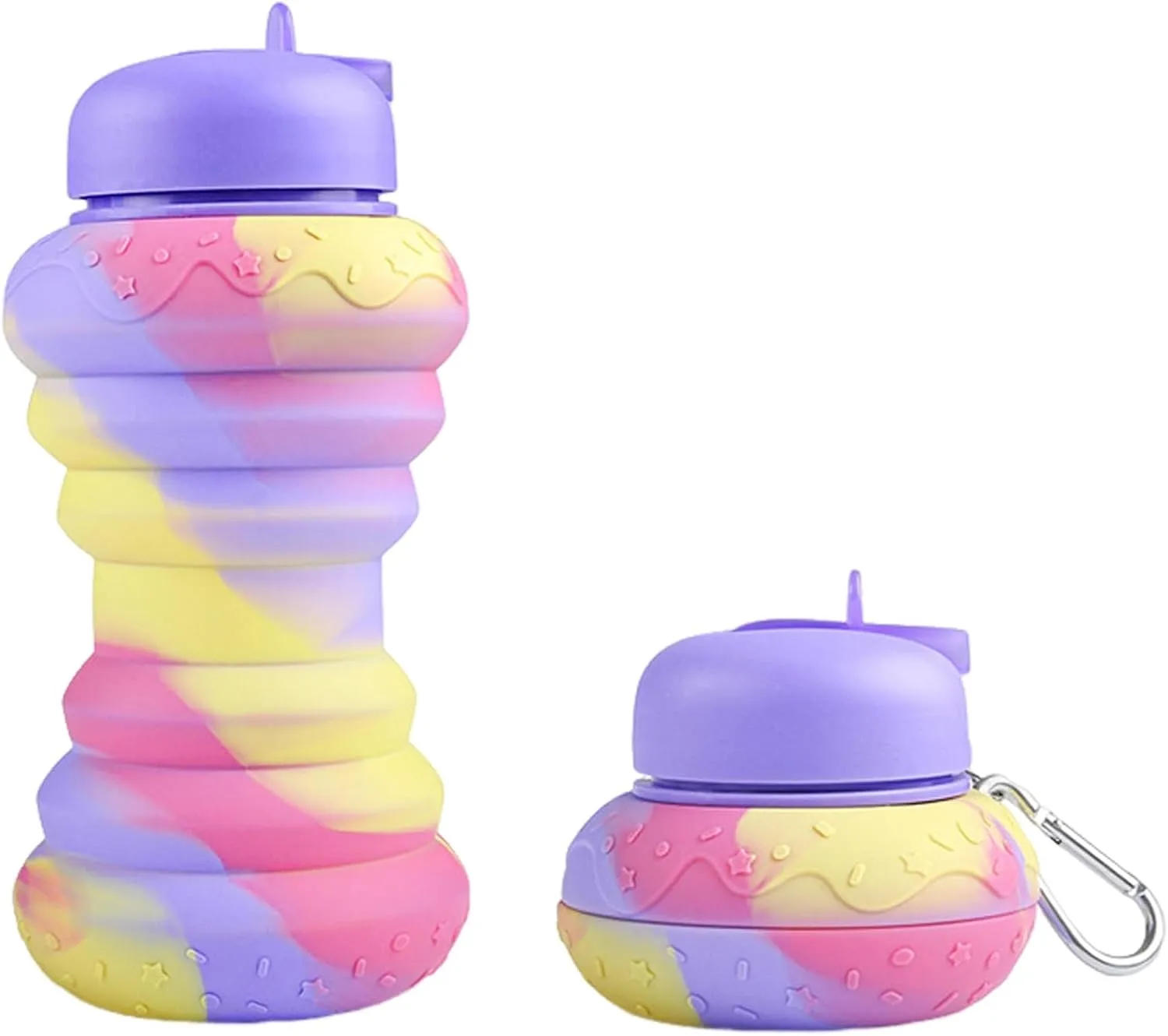Collapsible Water Bottle Leak-Proof Reusable Food Grade BPA Free Heat-Resistant Portable Refillable Silicone Sports Bottle K