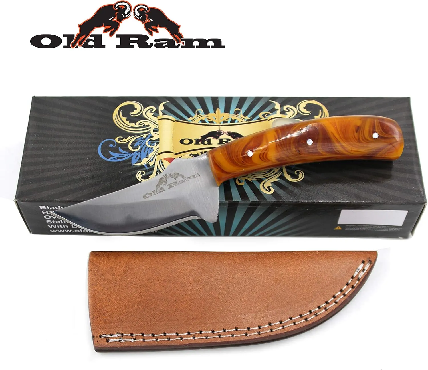 Collection Sharp Heavy Duty Durable Fixed Blade Hunting Skinner Knife w/Leather Sheath (BP)
