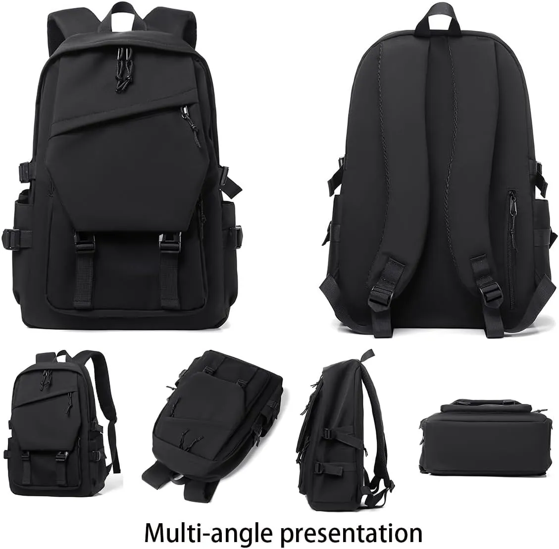 College Backpack, Outdoor Travel Backpack, Black