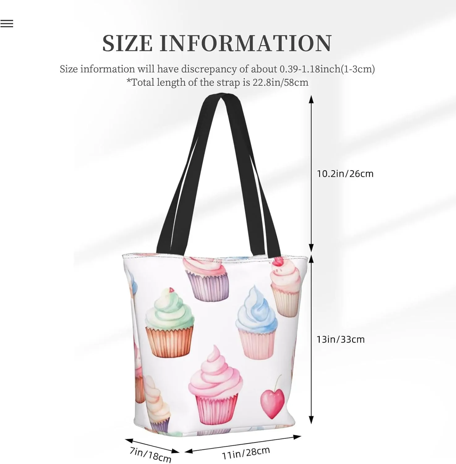 Colored Dessert Women'S Multi-Faceted Shopping Bag, Lightweight, Large Capacity, Very Suitable For Daily Use