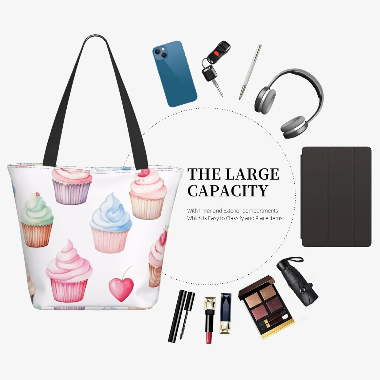 Colored Dessert Women'S Multi-Faceted Shopping Bag, Lightweight, Large Capacity, Very Suitable For Daily Use