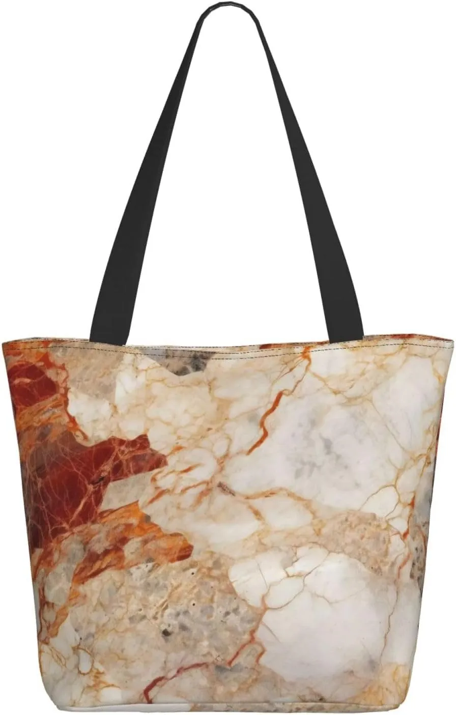 Colored Marble Pattern Women'S Multi-Faceted Shopping Bag, Lightweight, Large Capacity, Very Suitable For Daily Use