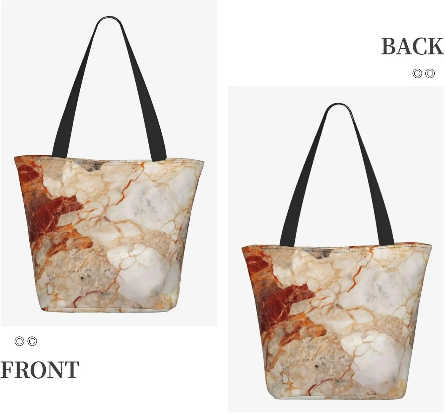 Colored Marble Pattern Women'S Multi-Faceted Shopping Bag, Lightweight, Large Capacity, Very Suitable For Daily Use