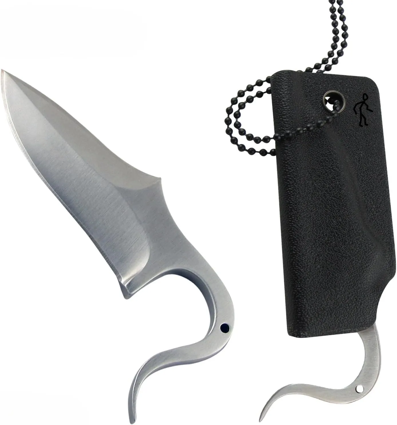 Columbia Survival Sherpa Neck Knife Everyday Carry Tactical EDC Fixed Blade Stainless Steel Pocketknife Keychain Kydex Sheath
